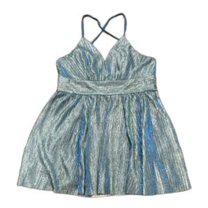 Lulu's Teal and Silver Mini Formal Cocktail Dress